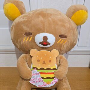 Round1 Exclusive Rilakkuma San-x Co. 16inch Rilakkuma Eating Burger Plush
